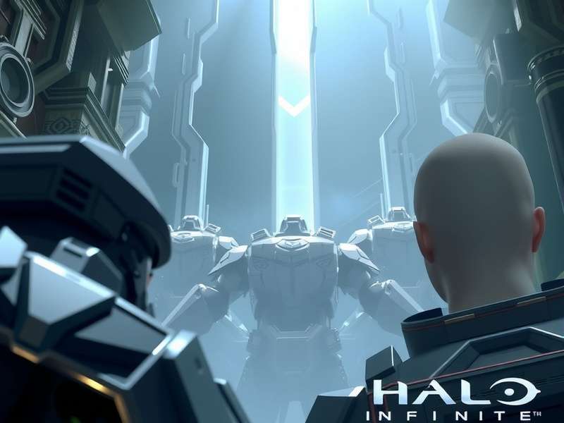 Master Chief floating in space towards the damaged UNSC Infinity in the Halo Infinite opening cutscene