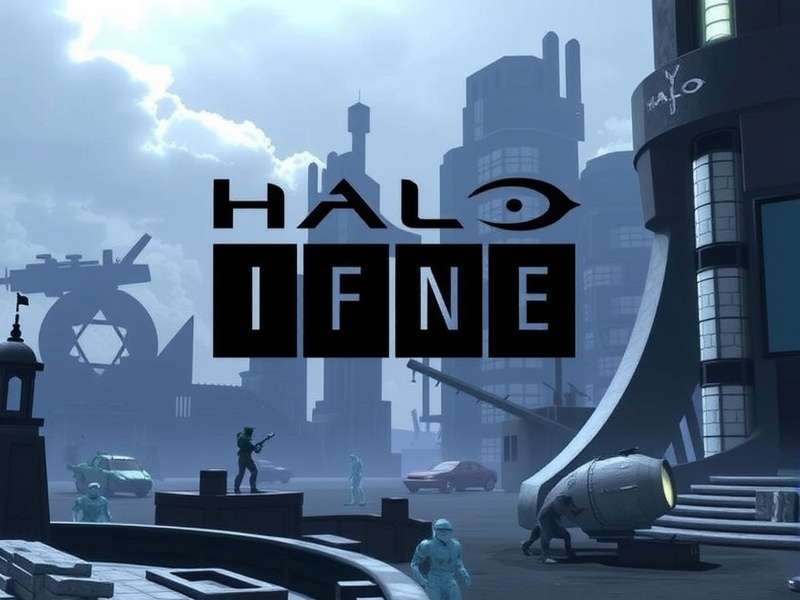 Detailed tactical map of a Halo Infinite multiplayer arena showing power weapon and equipment spawns