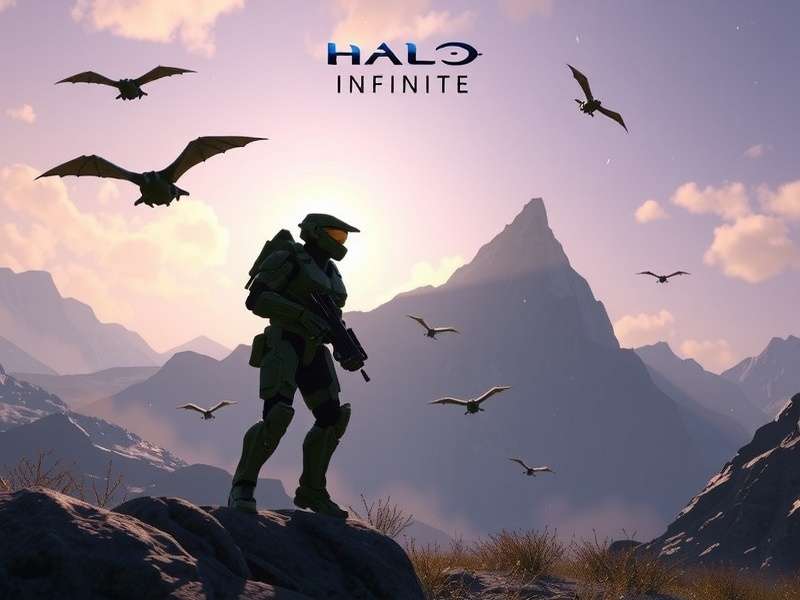 Master Chief overlooking a vast Halo ring on Xbox Series X