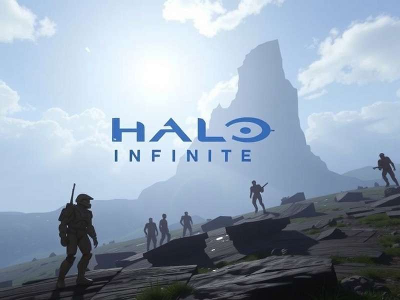 Master Chief and a Spartan companion fighting Banished forces on a lush area of Zeta Halo in Halo Infinite co-op mode