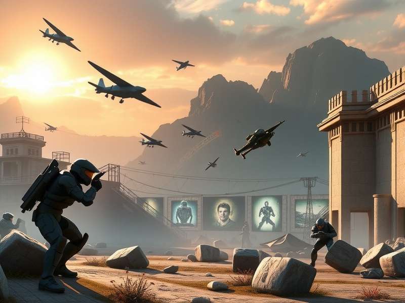 Master Chief overlooking the vast landscape of Zeta Halo in Halo Infinite