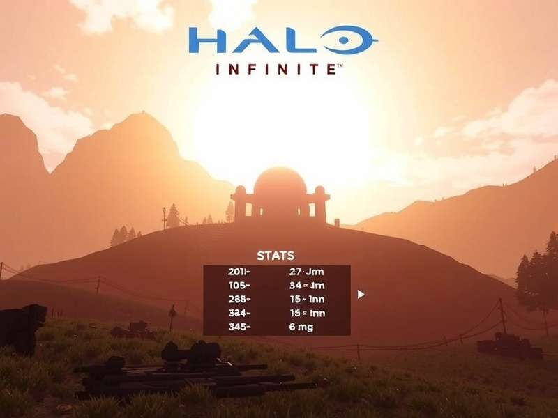 Halo Infinite gameplay screenshot on PC with stats overlay