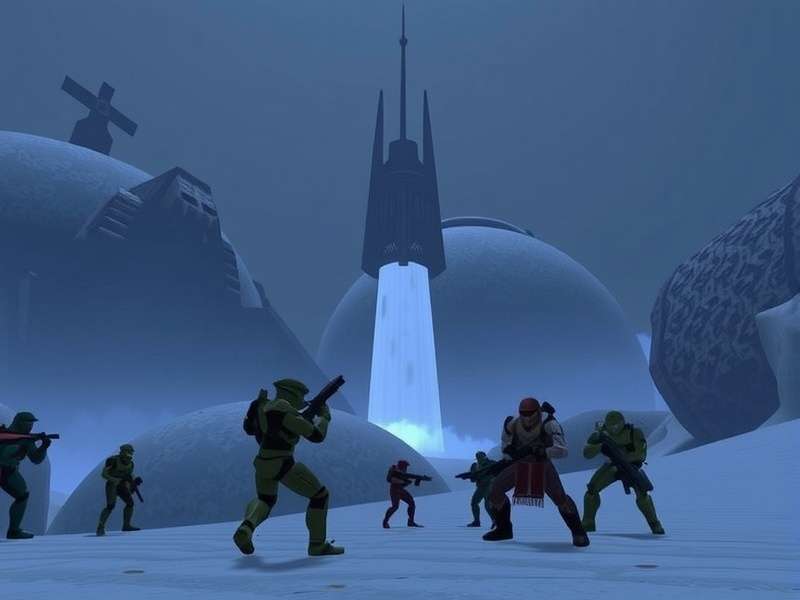 Halo Infinite Campaign screenshot showing Master Chief on a Halo ring