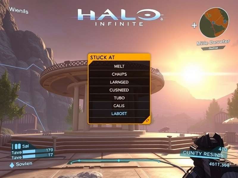 Halo Infinite menu screen showing potential freeze point