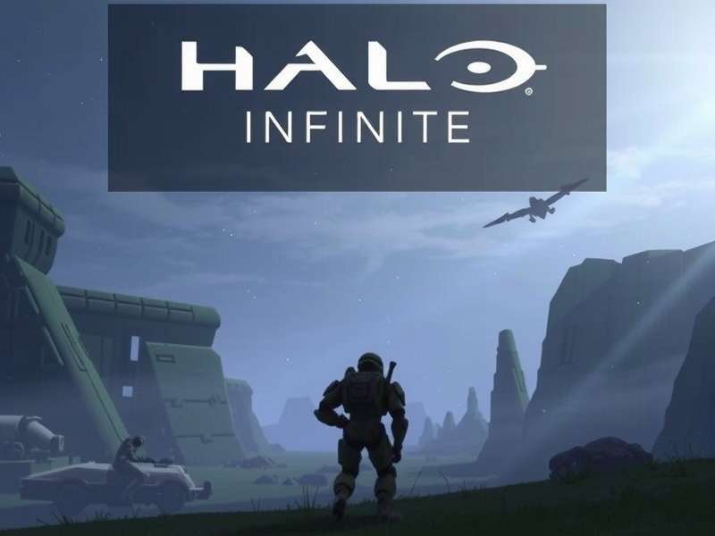 Master Chief overlooking the vast landscape of Zeta Halo in Halo Infinite