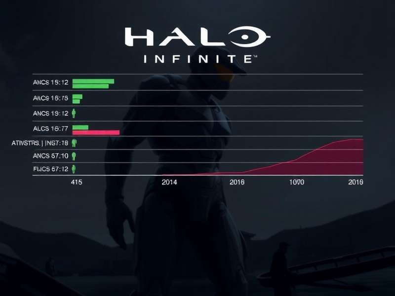 Halo Infinite gameplay statistics dashboard on a computer screen