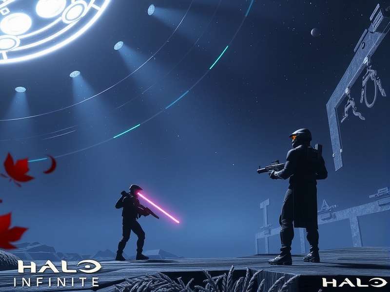 Halo Infinite Multiplayer OST album art featuring a Spartan against a ringworld backdrop