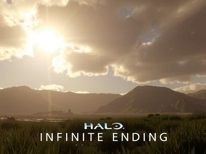 Halo Infinite Ending scene showing Master Chief overlooking Zeta Halo's damaged ring