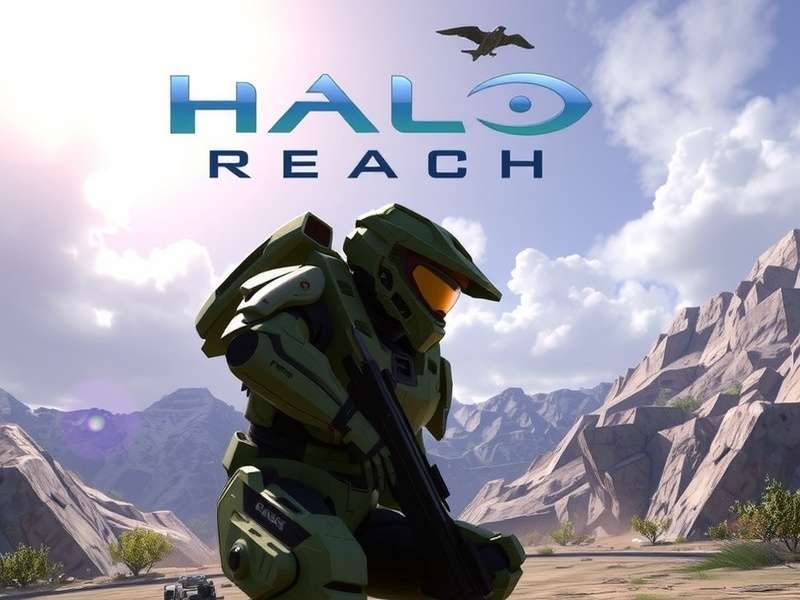 Halo Reach artwork featuring Noble Team and the burning planet Reach