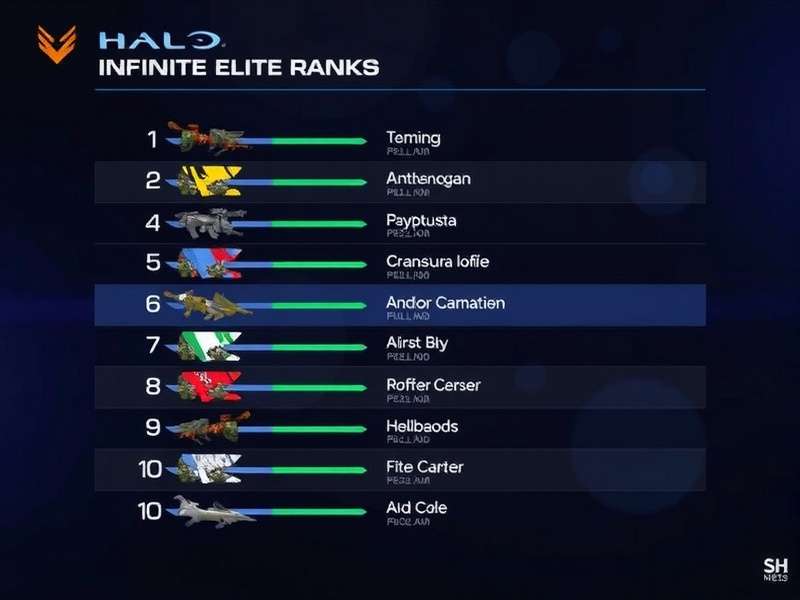 Halo Infinite Elite Ranks overview showing all competitive tiers from Bronze to Onyx