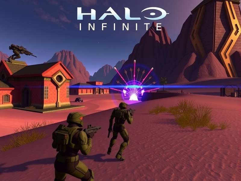 Halo Infinite Campaign Co Op Local – Master Chief and a Spartan partner fighting Banished forces on Zeta Halo