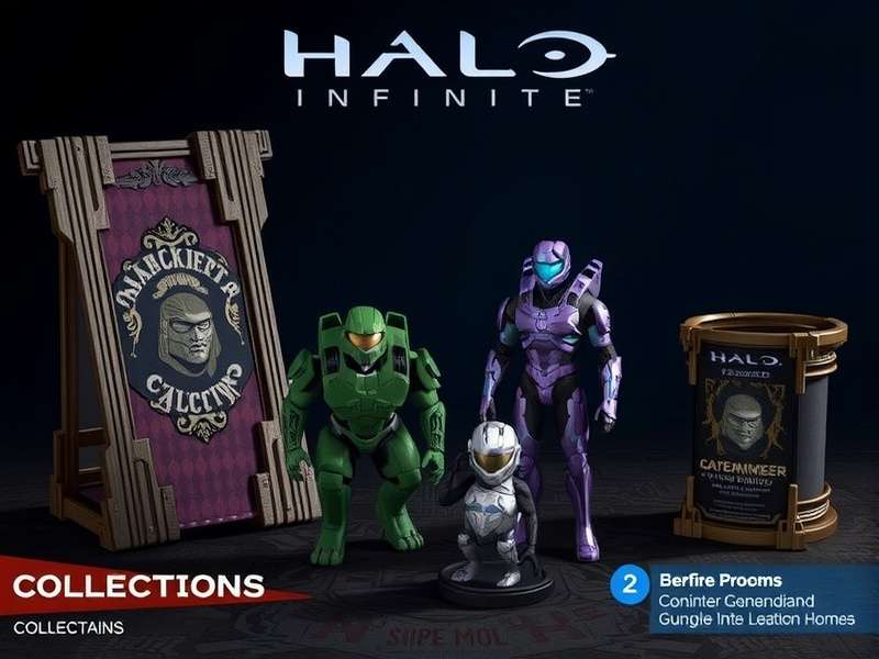 Master Chief standing on Zeta Halo with a glowing collectible marker in the distance, surrounded by Forerunner architecture.