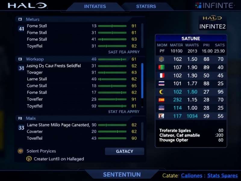 Halo Infinite Stats API dashboard showing combat data, weapon analytics, and ranked leaderboards visual interface.