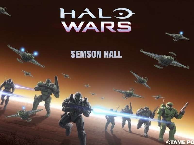 Halo Wars battlefield featuring UNSC Spirit of Fire and Banished forces